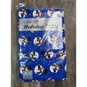 Cooks Club Holiday Vinyl Flannel Backing Tablecloth 60" X 84" Oblong Factory